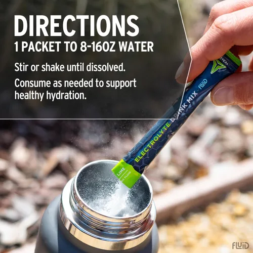 Miniatura 5 de Fluid Tactical - Polvo de electrolitos de 25 unidades Ponche de frutas Mezcla de bebida lista para viajar Rehidratación extrema