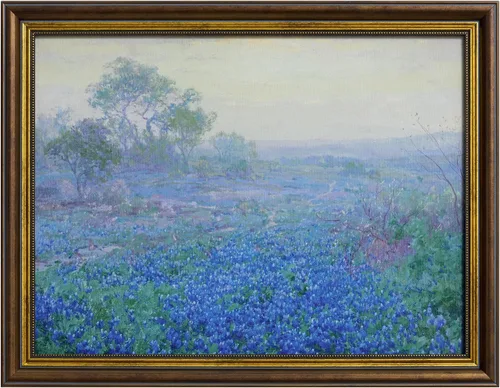 DAJONART Arte de pared vintage enmarcado en oro para dormitorio, granja, paisaje de campo de arándanos con marco dorado reutilizable, decoración de