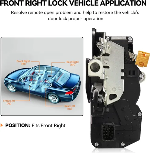 Miniatura 4 de SYERAL Motor eléctrico para cerradura de puerta delantera derecha del lado del pasajero 931-304 compatible con Cadillac Escalade ESV EXT, compatible