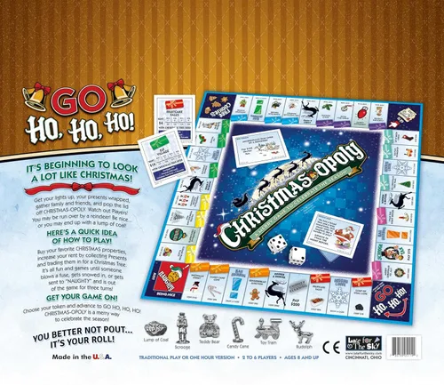 Miniatura 5 de Late for the Sky Juego de mesa Christmas-Opoly: juego de fiesta familiar para 2 a 6 jugadores, a partir de 8 años, juego festivo para coleccionar
