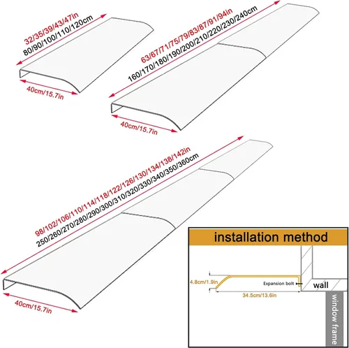 Miniatura 3 de Curved Window Door Canopy,Canopy Awning,Porch Canopy for House Fronts,Transparent Polycarbonate Cover,Rain Protector Shelter,Water UV/Heat