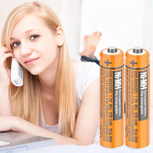 Miniatura 9 de OSIM Paquete de 4 pilas recargables HHR-65AAABU NI-MH AAA de 1.2 V 630 mAh AAA NiMH para teléfonos inalámbricos Panasonic, controles remotos