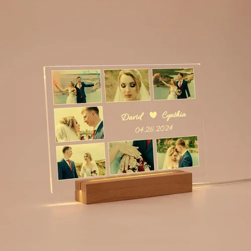 Miniatura 15 de MOIFAITYA - Placa de collage de fotos personalizada, marcos de fotos personalizados, regalos de fotos para el día de San Valentín, boda, él, pareja