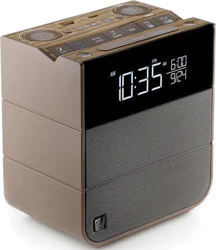 Miniatura 10 de Soundfreaq Sound Rise II, SFQ-16: Radio despertador de cabecera y bocina Bluetooth, con pantalla grande, radio FM, carga USB rápida y sonido