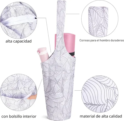 Miniatura 3 de IwIeIaIrI Bolsa para esterilla de yoga para mujeres con bolsillo grande y bolsillo con cierre, accesorios para regalos de yoga con correa de hombro