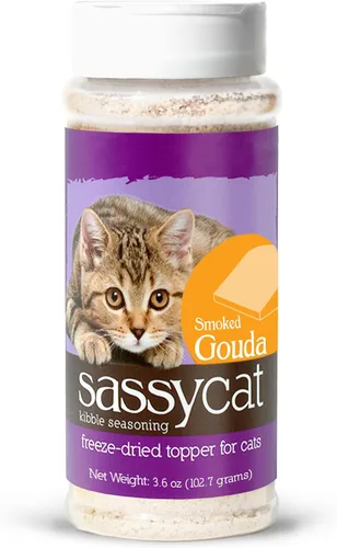 Miniatura 6 de Herbsmith Sassy Cat Kibble Seasoning – Conejo y pato liofilizado – Decoración de comida para gatos para los quisquillosos – Conejo y pato
