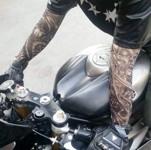 Miniatura 4 de Mangas de tatuaje temporales falsas para hombres y mujeres, mangas de protección solar para brazos (juego oscuro unisex, paquete de 6)