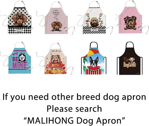 Miniatura 7 de Delantal de aseo de perros de lunares personalizado lindo perro Airedale, rojo (Airedale)