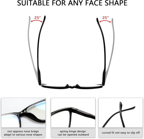 Miniatura 5 de COJWIS Progressive Multifocus Reading Glasses Blue Light Blocking,Spring Hinge Readers for Women Men