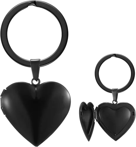 PHOCKSIN Llavero de medallón lindo con forma de corazón que sostiene fotos, fotos, llavero, regalos para hombres, mujeres y niñas