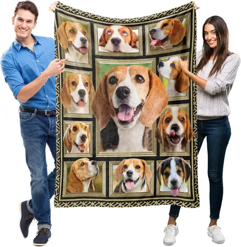 Miniatura 11 de Beagle Manta para niños, manta suave y mullida para perro, regalo de felpa con estampado de Beagle para niños y niñas, 40 x 50 pulgadas
