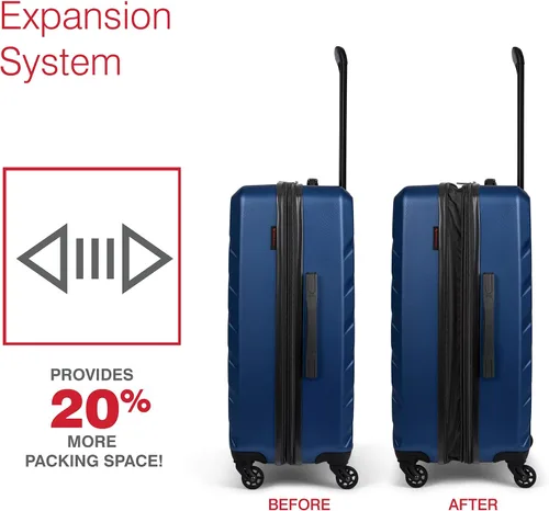 Miniatura 4 de SWISS MOBILITY AHB Collection - Equipaje giratorio de carcasa rígida para aviones, maleta expandible con ruedas giratorias de 360 grados, mango