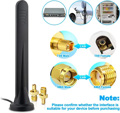 Miniatura 6 de Antena 5G LTE Amplificador de señal 4G Antena de red omnidireccional externa SMA TS9 Conector 15Dbi Antena base magnética con cable 3M