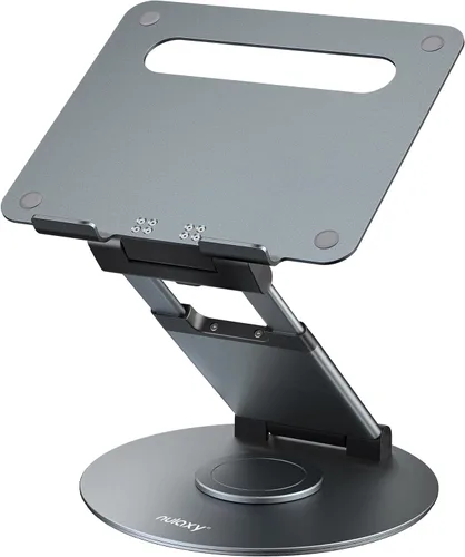 Nulaxy Soporte telescópico giratorio de 360 grados para laptop, altura ajustable, diseño de extracción giratoria, elevador ergonómico para