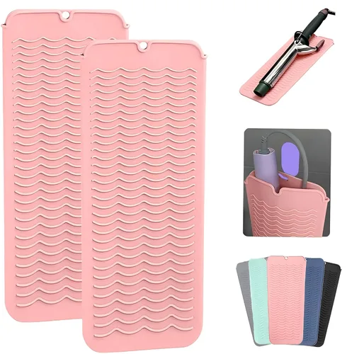 Miniatura 16 de Alfombrilla profesional resistente al calor para herramientas de peinado del cabello: rizador, plancha plana, herramientas calientes y uso de viaje