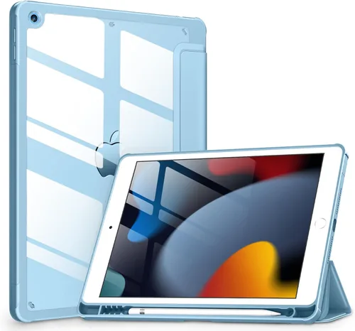 Miniatura 30 de VIKESI - Funda para iPad de 9ª / 8ª / 7ª generación de 10.2 pulgadas (lanzada en 2021/2020/2019), parte trasera transparente, cubierta de marco