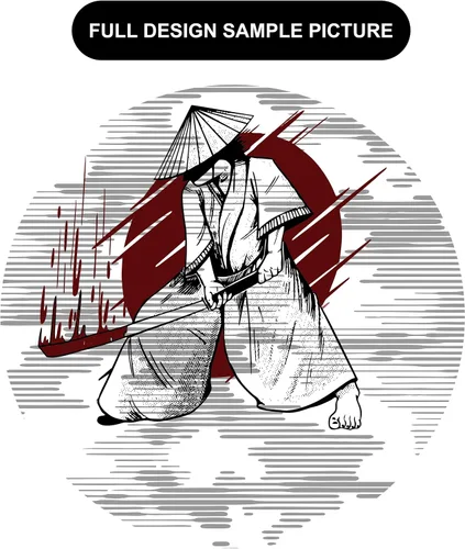 Miniatura 5 de Katana samurái vintage interior sublimado Pro brasileño Jiu Jitsu BJJ Kimono Gi Unisex - Cinturón incluido