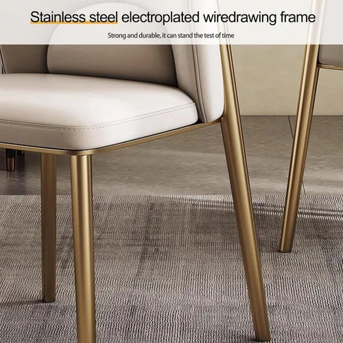 Miniatura 8 de Silla de comedor, sillas de cocina de cuero, sillas de comedor con patas de metal, silla de sala de espera para vestíbulo, sala de entrenamiento