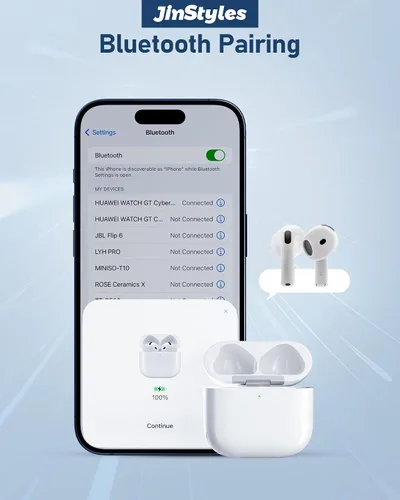 Miniatura 7 de Funda de carga de repuesto compatible con AirPods de 4ª generación, cargador inalámbrico USB-C con botón de sincronización de emparejamiento