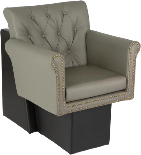 Miniatura 10 de Buy-Rite Chelsea - Silla de salón copetuda negra con ribete de cabeza de clavos de latón, cojín ancho de espuma suave, cojín extraíble, comodidad