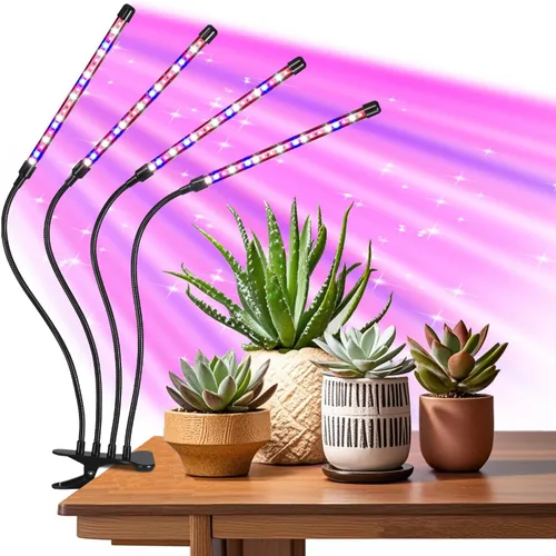 Miniatura 8 de Luces de cultivo negras para plantas de interior, luces de plantas con clip de 126 LED, lámparas de cultivo de plantas LED de espectro completo