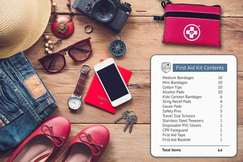 Miniatura 6 de Swiss Safe Kit de primeros auxilios 2 en 1 para automóvil, viajes y hogar, negocios – Mini kit adicional para ayuda de emergencia médica
