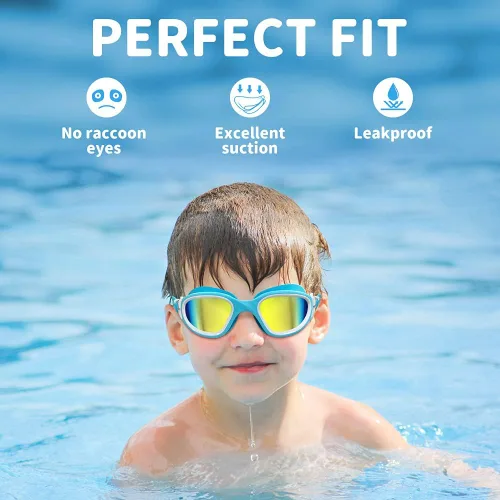 Miniatura 4 de ZIONOR Gafas de natación para niños, paquete de 2 gafas de natación polarizadas G1MINI para niñas/niños