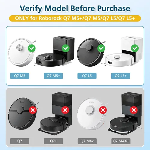 Miniatura 2 de Piezas de Reemplazo Accesorios Compatibles con Aspiradora Robot Roborock Q7 M5+/ Q7 M5/ Q7 L5/ Q7 L5+, 2 Cepillos Rodantes, 6 Toallitas de Limpieza