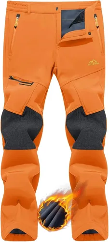 TACVASEN pantalones de senderismo para hombre, con forro polar, reforzados en las rodillas, ligeros, para esquí y snowboard, sin cinturón
