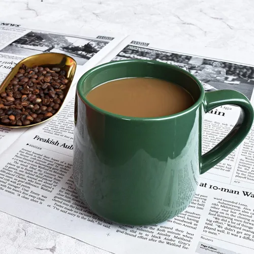 Miniatura 4 de Bosmarlin Taza de café de cerámica brillante, taza de té para la oficina y el hogar, 18 onzas, adecuada para lavavajillas y microondas