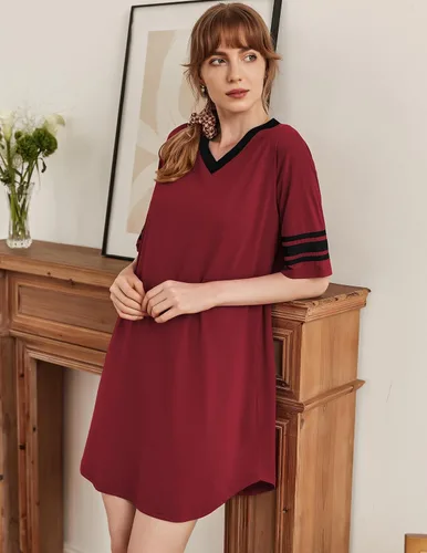 Miniatura 2 de Ekouaer - Camisón de manga corta para mujer