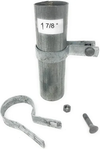 Miniatura 3 de Paquete de 10 bandas de tensión con pernos y tuercas para valla de eslabones de cadena, puerta, postes (1-7/8 pulgadas)