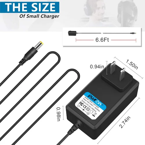 Miniatura 6 de Adaptador de CA de 12 V de largo de 6.6 pies para Sony TMR-RF985R MDR-RF985R TMRRF985R MDRRF985R para auriculares inalámbricos RF transmisor estéreo