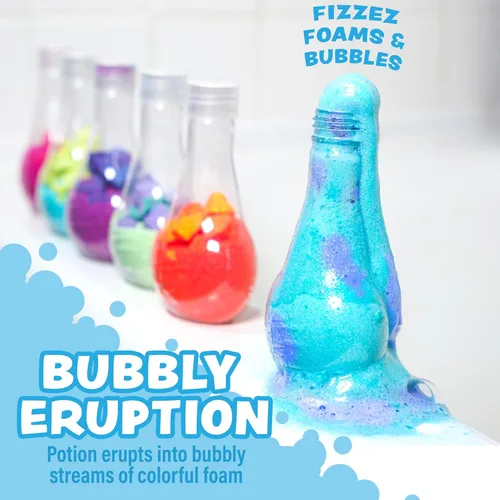 Miniatura 2 de Tub Works® Juguete de baño para niños Bath Bomb Potion™, paquete variado de 6 unidades No tóxico Fizzes, espumas y burbujas con una erupción