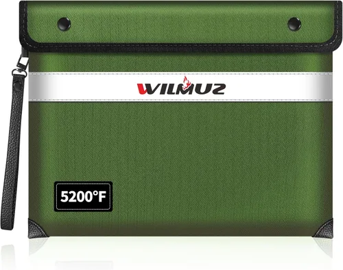 Miniatura 12 de Bolsa de dinero a prueba de fuego para dinero en efectivo de 5200 ℉ con aislamiento térmico, bolsas de documentos impermeables e ignífugas con tira