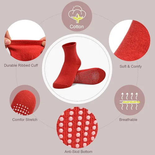 Miniatura 6 de SkiBeaut Calcetines para niños pequeños, 12 pares de puños antideslizantes para niños y niñas con pinzas para 1-7 años