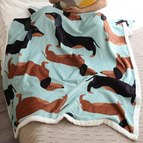 Miniatura 2 de Manta de perro salchicha Weiner, manta de perro salchicha con texto en inglés "I Love Dachshunds" para adultos, regalo súper suave para los amantes
