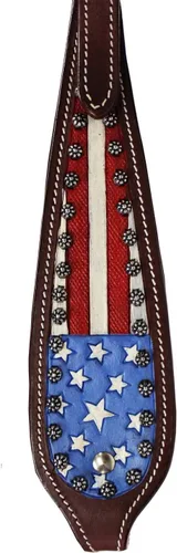 Miniatura 3 de Tahoe Tack Patriótica bandera americana pintada a mano con diadema occidental con riendas a juego