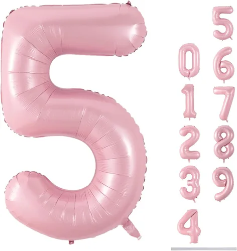 Miniatura 152 de Globo dorado champán con el número 5, globos de aluminio autoinflables grandes de 40 pulgadas del 0 al 9, globo de helio digital 5 dorado claro