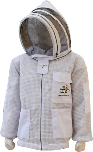 Miniatura 2 de Ropa y cuero Chaqueta ventilada de apicultura de 3 capas de protección completa Apicultores Chaqueta de abeja ultra ventilada con velo de esgrima