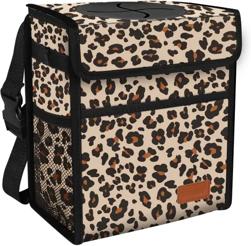 Miniatura 8 de Femuar Cubo de basura para automóvil a prueba de fugas con tapa, impermeable, para SUV, bolsa de basura plegable y portátil, color negro