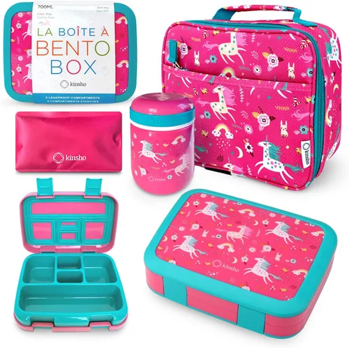 Miniatura 15 de Caja Bento con Térmico, Tarro de Comida de Acero Inoxidable para Comida Caliente-Fría o Sopa, Bolsa de Almuerzo Aislada y Set de Paquete de Hielo