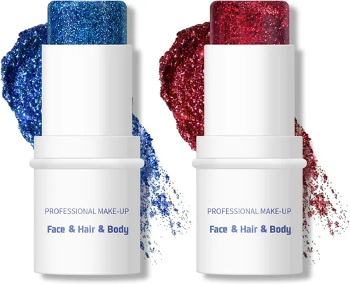 Miniatura 10 de KYDA Barra de purpurina corporal, gel grueso con purpurina para rostro y cabello corporal, pintura holográfica brillante de lentejuelas de sirena