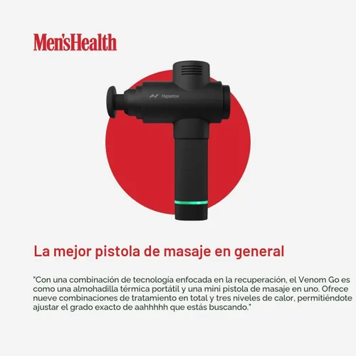 Miniatura 5 de Hyperice Hypervolt 2 Black - Con tecnología Quiet Glide, pistola de masaje de percusión de mano 3 velocidades, 5 cabezales intercambiables Ayuda