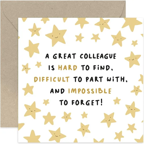 Miniatura 17 de Old English Co. - Tarjeta de despedida de estrellas divertidas para jefe – Tarjeta de despedida «Imposible de olvidar» para él o ella