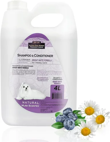 Miniatura 13 de Bright White - Champú y acondicionador natural para perros con aloe vera, juego de champú y acondicionador para perros con pH equilibrado, sin