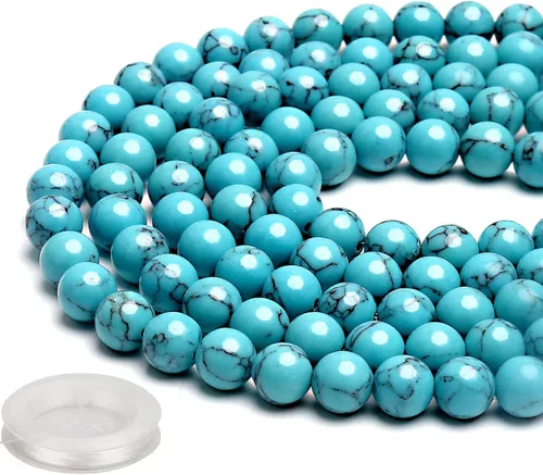 Miniatura 20 de 70 piedras preciosas curativas naturales de 0.315 pulgadas, piedra energética de lapislázuli, cuentas sueltas redondas, cuentas de cristal