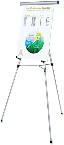 Universal 43050 Caballete telescópico de 3 patas con retenedor de almohadilla, se ajusta de 34 a 64 pulgadas, aluminio, plateado