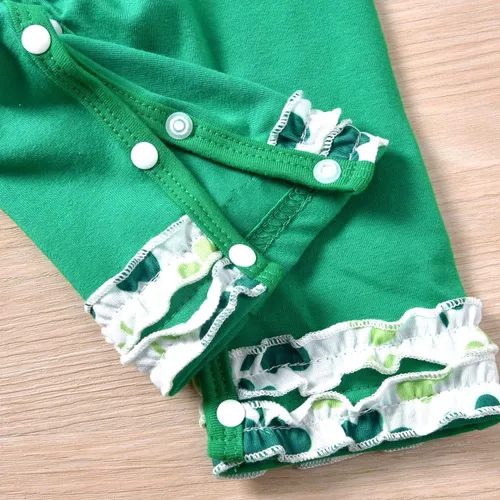 Miniatura 6 de Mameluco para bebé niña recién nacida con volantes y botones de una pieza con diadema