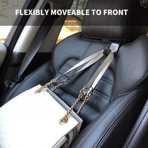 Miniatura 2 de Gancho para reposacabezas de asiento de automóvil, paquete de 4 ganchos para mochila de vehículos, organizador para bolsos, bolsos, ropa, gancho